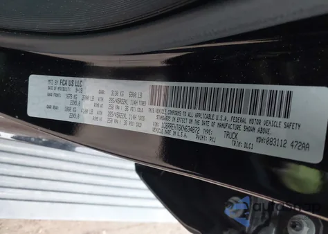 2019 Ram 1500 Limited 4X2 5'7 Box from USA, damaged, VIN 1C6RREHT6KN634872